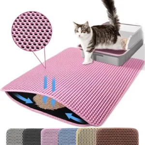 Cat Litter Mat Double Layer Pet Non Slip Big Pet Litter Box Filter MatWear Resistant Waterproof Anti-slip Cat Litter Mat