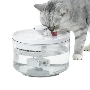 Cat Water Fountain-1.8L/60.87 fl oz Ultra-Quiet Design, Clear Water Tank, USB Powered — Suitable for Cats and Small Dogs