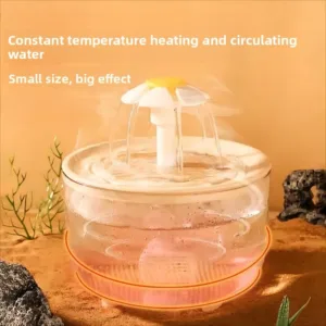 Cat drinking fountain with continuous constant-temperature heating for winter water dispenser for kittens water feeding bowl